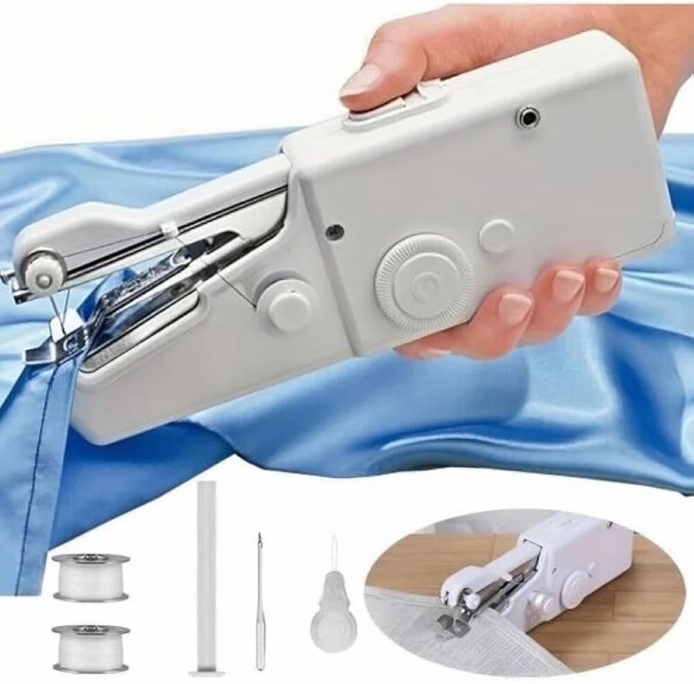 Handheld sewing machine| Mini Home Small Manual Hand Sewer Portable Blue Sewing Device